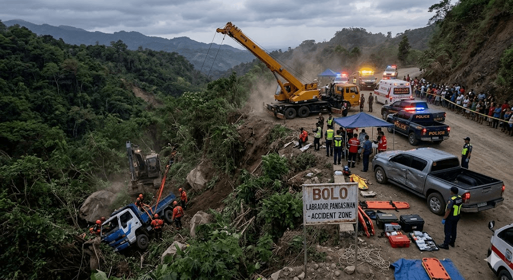 Tragedy in Pangasinan: Dead and Injured After Mini Dump Truck Plunges Into Ravine in Labrador Tragedy in Pangasinan: Dead and Injured After Mini Dump Truck Plunges Into Ravine in Labrador