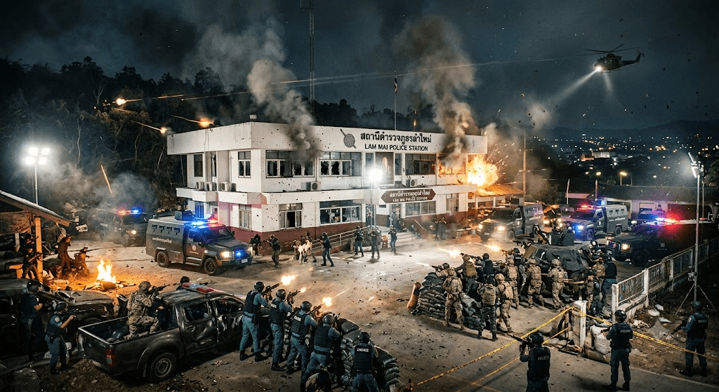 Breaking News: Insurgent Attack on Yala Police Station Sparks Fierce Gunbattle in Southern Thailand Breaking News: Insurgent Attack on Yala Police Station Sparks Fierce Gunbattle in Southern Thailand