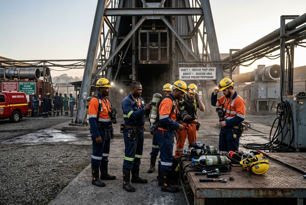 Mine Collapse in South Africa: Six Trapped Underground, Two Dead as Rescue Teams Race Clock Mine Collapse in South Africa: Six Trapped Underground, Two Dead as Rescue Teams Race Clock