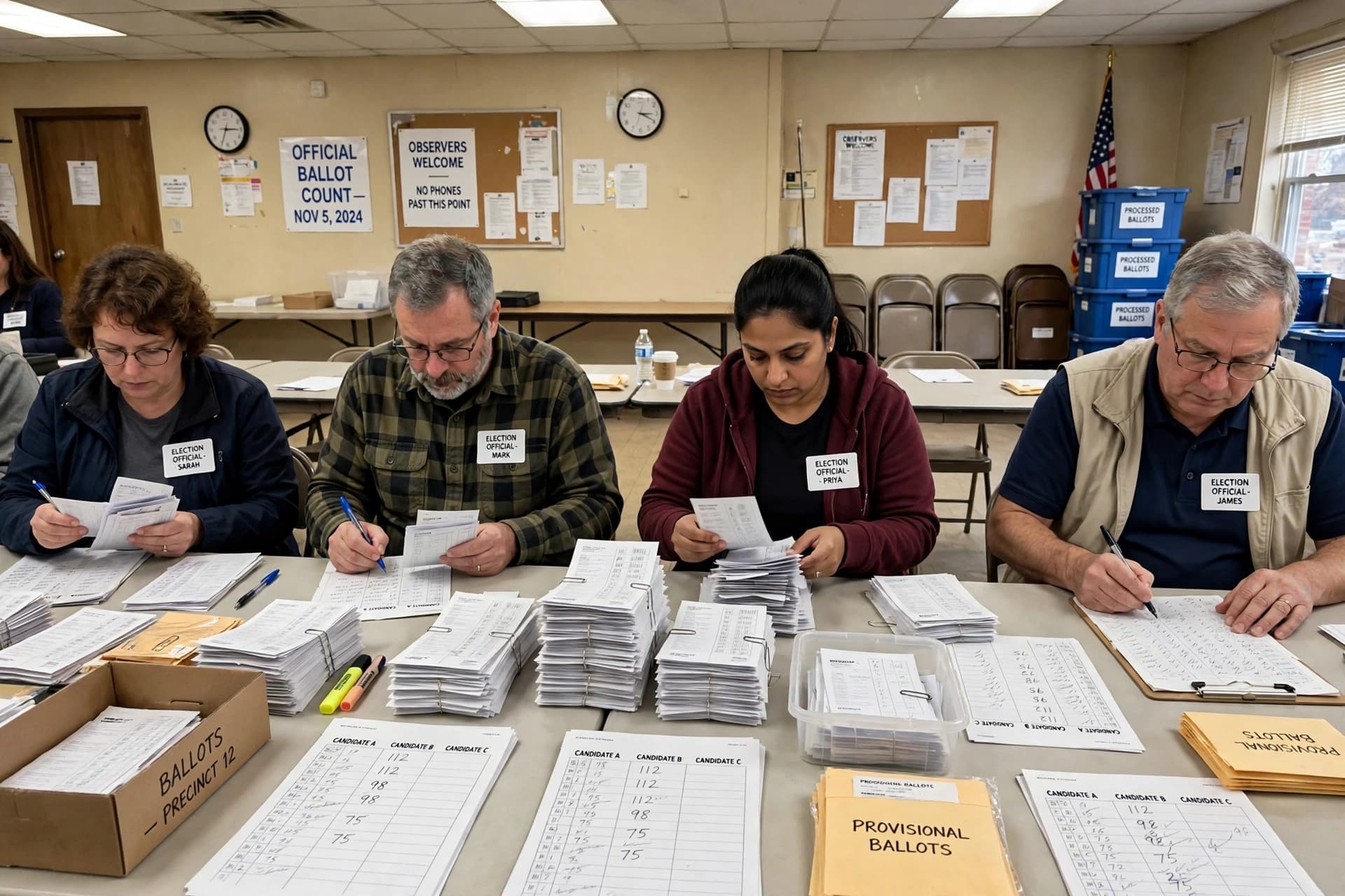 In British Columbia, paper ballots and the patience they require. In British Columbia, paper ballots and the patience they require.