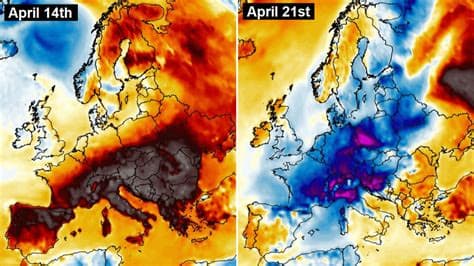 Eastern Half of Europe Braces for a Rare Late-Spring Arctic Cold Intrusion Through the End of April and Early May Eastern Half of Europe Braces for a Rare Late-Spring Arctic Cold Intrusion Through the End of April and Early May