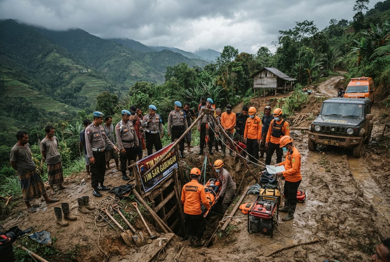 Lebak Regency Collapse: One Miner Killed and Two Trapped in Gold Mine Tunnel Cave-In Lebak Regency Collapse: One Miner Killed and Two Trapped in Gold Mine Tunnel Cave-In