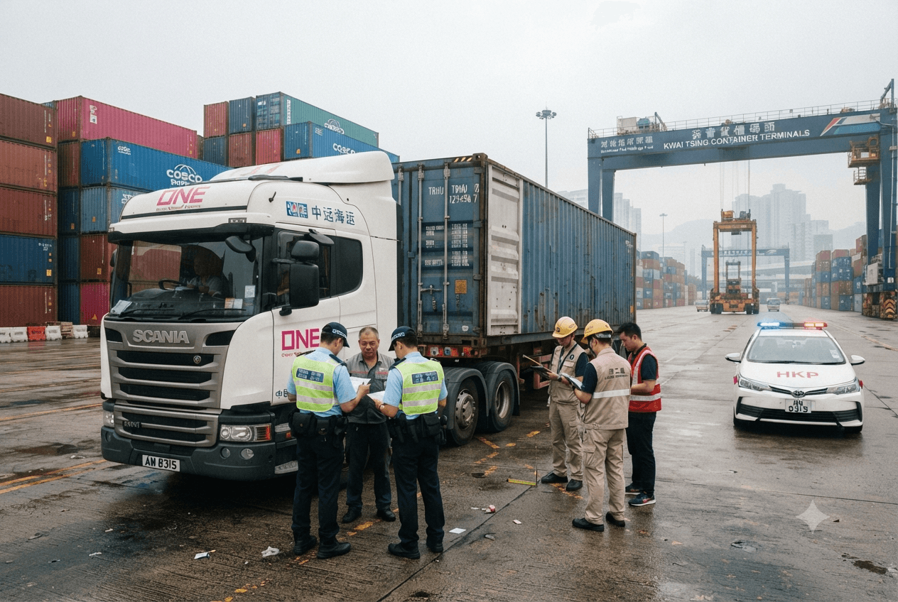 Industrial Terminal Disaster: Cargo Handling Mishap at Kwai Tsing Crushes Dockworker to Death Industrial Terminal Disaster: Cargo Handling Mishap at Kwai Tsing Crushes Dockworker to Death