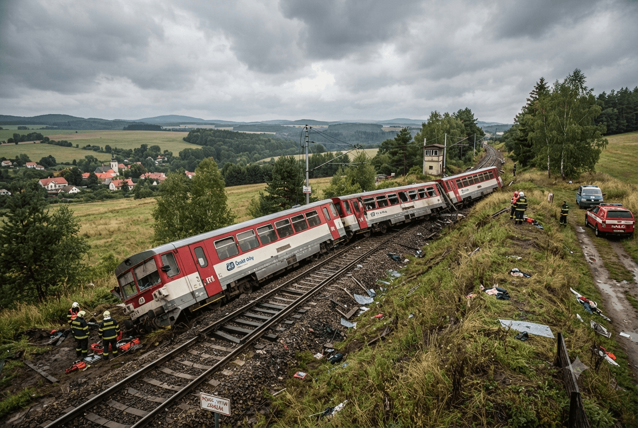 Prague Train Derailment: Passenger Train Derails Near Czech Capital, Leaving One Dead and Twelve Injured Prague Train Derailment: Passenger Train Derails Near Czech Capital, Leaving One Dead and Twelve Injured