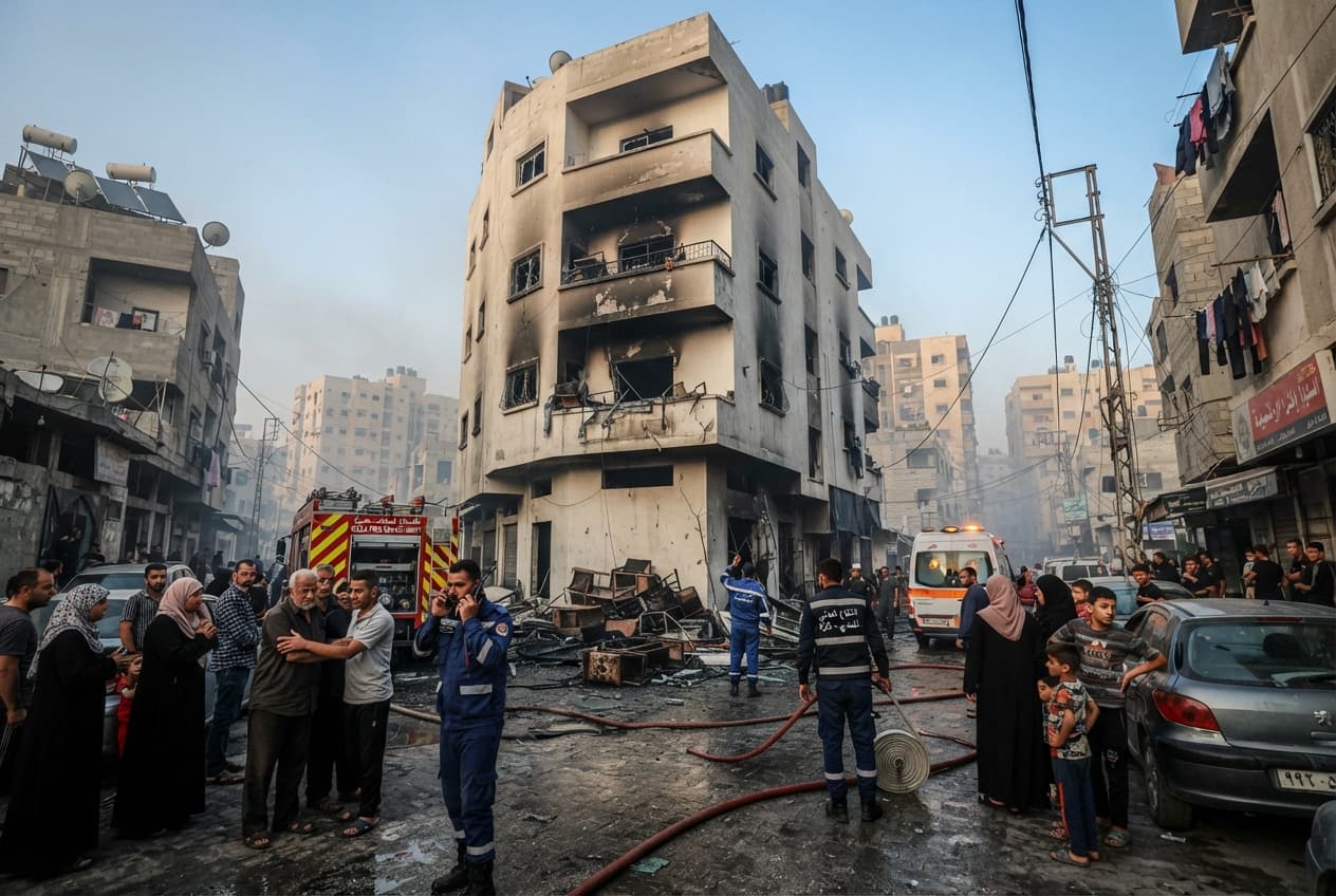Gaza City Residential House Fire: Three Siblings Killed During Severe Power Shortage Gaza City Residential House Fire: Three Siblings Killed During Severe Power Shortage