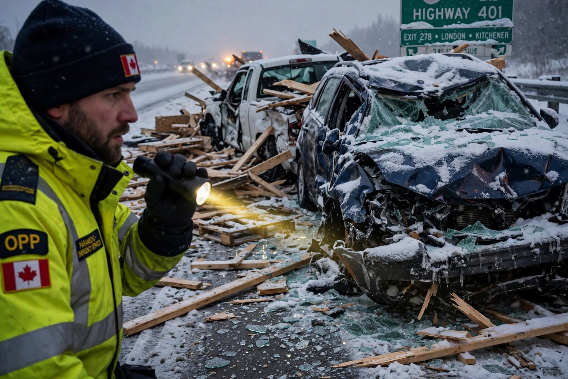 Two Drivers Dead After Multi Car Collision On Highway 401, Snowstorm Blinds Drivers, Rescue Teams Struggle Through Whiteout Two Drivers Dead After Multi Car Collision On Highway 401, Snowstorm Blinds Drivers, Rescue Teams Struggle Through Whiteout