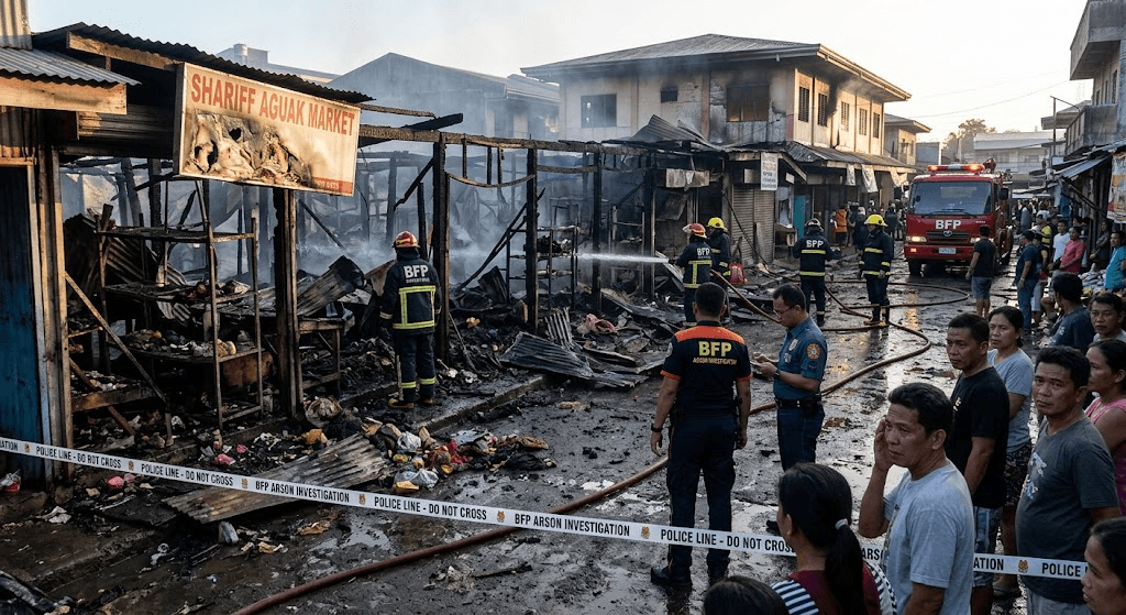 Deadly Inferno Hits Shariff Aguak Market: Couple Killed as Flames Destroy Over 10 Stalls Deadly Inferno Hits Shariff Aguak Market: Couple Killed as Flames Destroy Over 10 Stalls