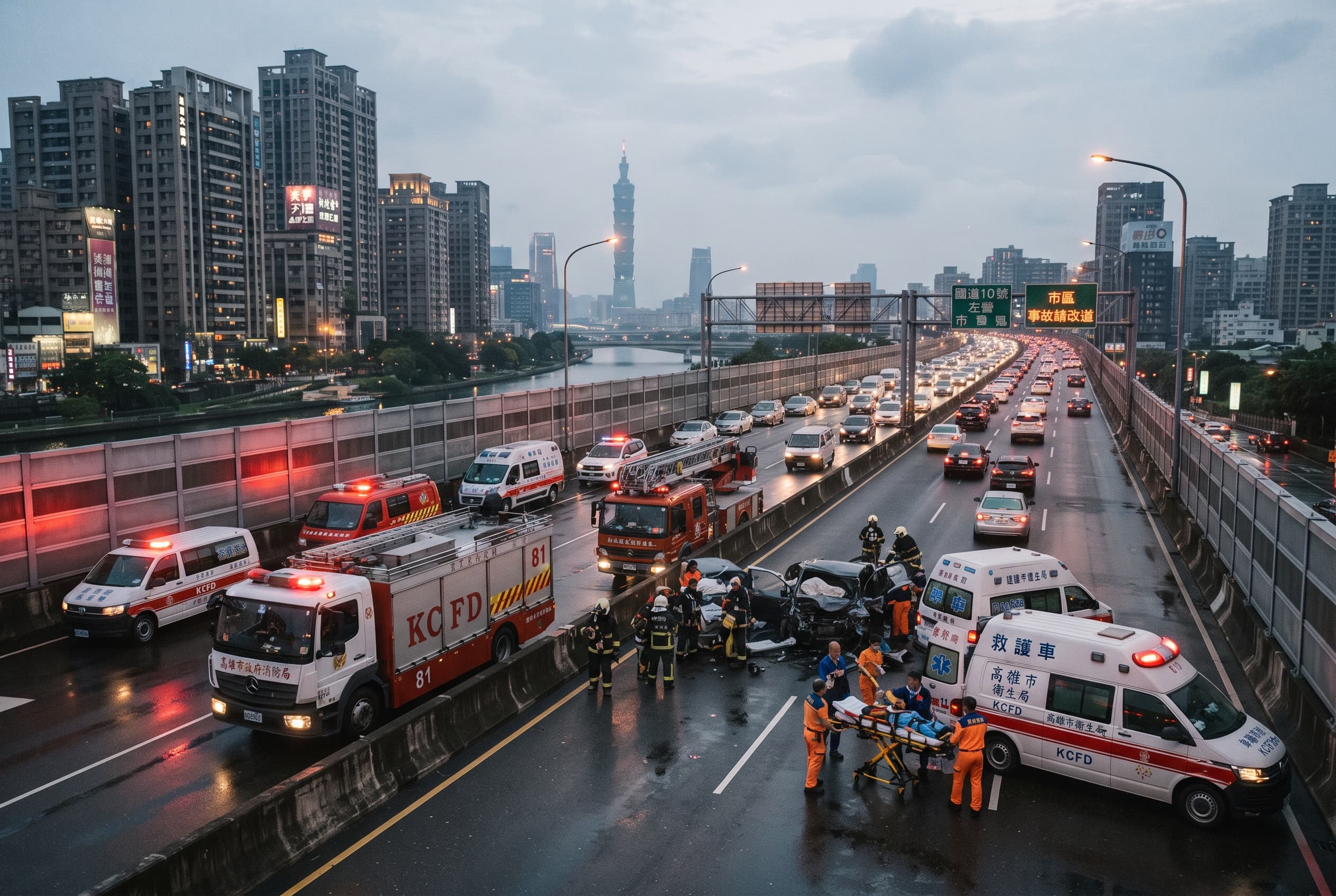 Expressway Collision Crisis: Three Dead as Tour Bus Slams Into Passenger Car in Kaohsiung Expressway Collision Crisis: Three Dead as Tour Bus Slams Into Passenger Car in Kaohsiung