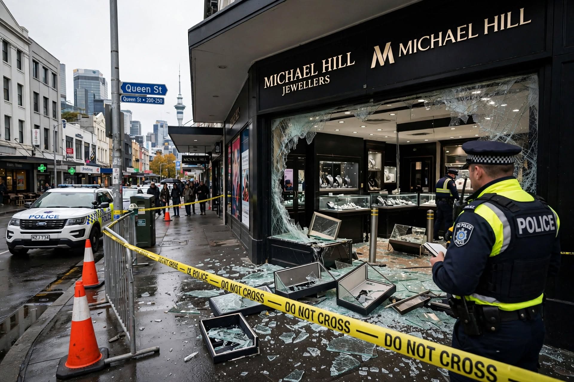 Auckland Jewelry Store Robbery Ends With Security Guard Shot In Leg, Gang Flees With Loot Auckland Jewelry Store Robbery Ends With Security Guard Shot In Leg, Gang Flees With Loot