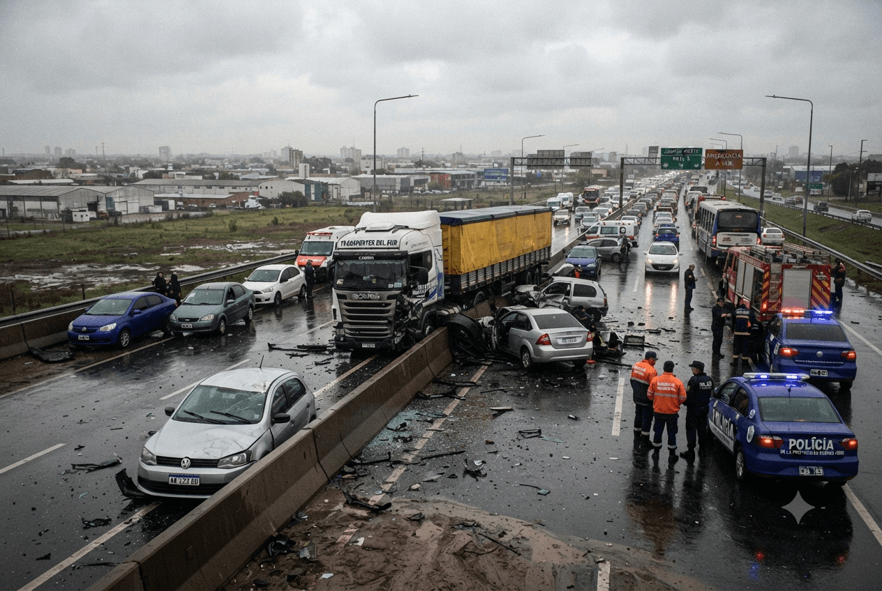 Buenos Aires Highway Crash: Multi-Vehicle Collision Leaves Three Dead and Blocks Major Traffic Corridor Buenos Aires Highway Crash: Multi-Vehicle Collision Leaves Three Dead and Blocks Major Traffic Corridor