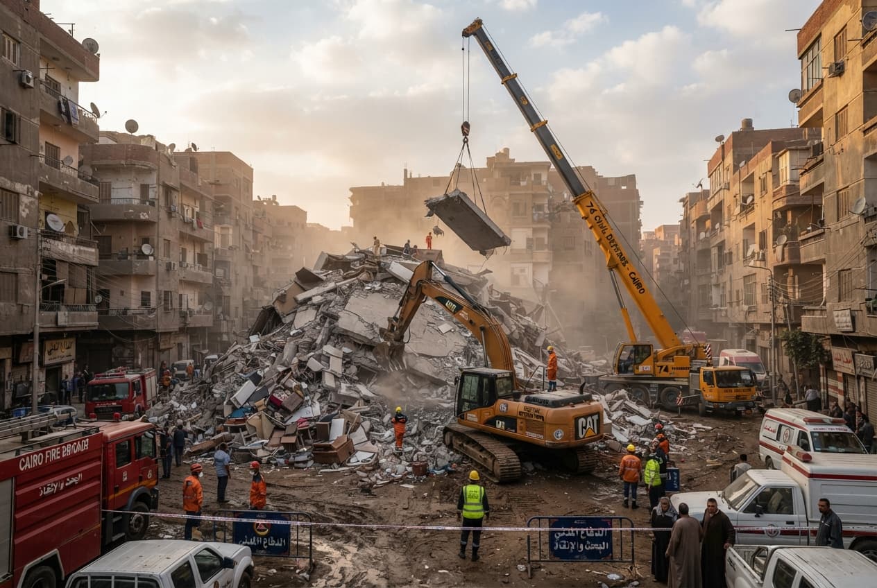 Residential Tragedy in Egypt: Sudden Building Collapse Claims Multiple Lives in Cairo Residential Tragedy in Egypt: Sudden Building Collapse Claims Multiple Lives in Cairo