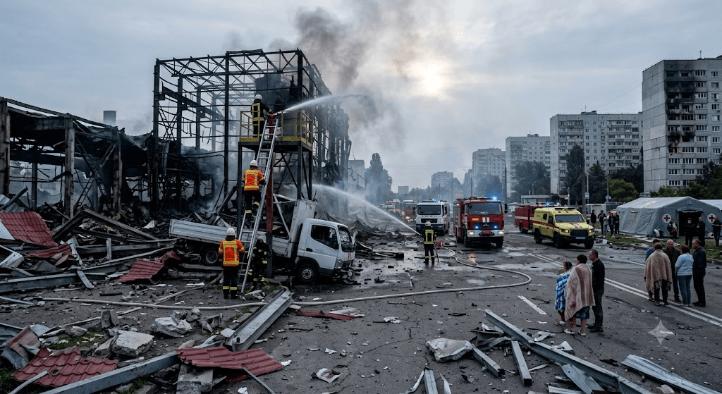 Kyiv Under Fire: Overnight Russian Ballistic Missile Strike Kills 2, Injures 6 Kyiv Under Fire: Overnight Russian Ballistic Missile Strike Kills 2, Injures 6