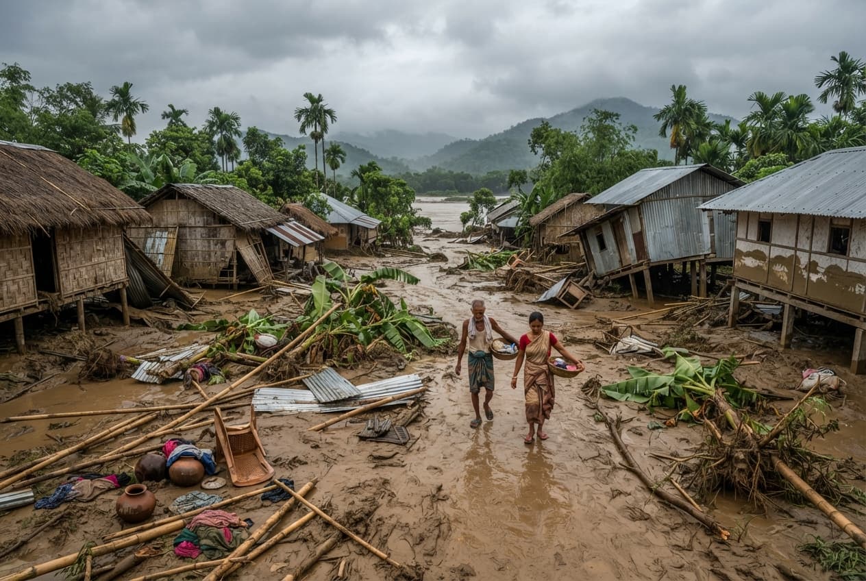 Assam Monsoon Crisis: Seven Villagers Confirmed Dead Following Massive Rural Mudslides Assam Monsoon Crisis: Seven Villagers Confirmed Dead Following Massive Rural Mudslides