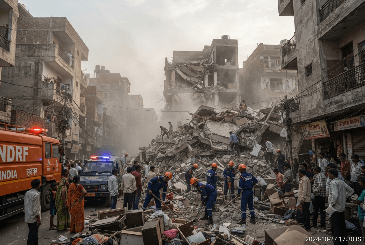 Delhi Structural Failure: Fifteen Residents Hospitalized After Under-Construction Building Collapses In Rohini District Delhi Structural Failure: Fifteen Residents Hospitalized After Under-Construction Building Collapses In Rohini District