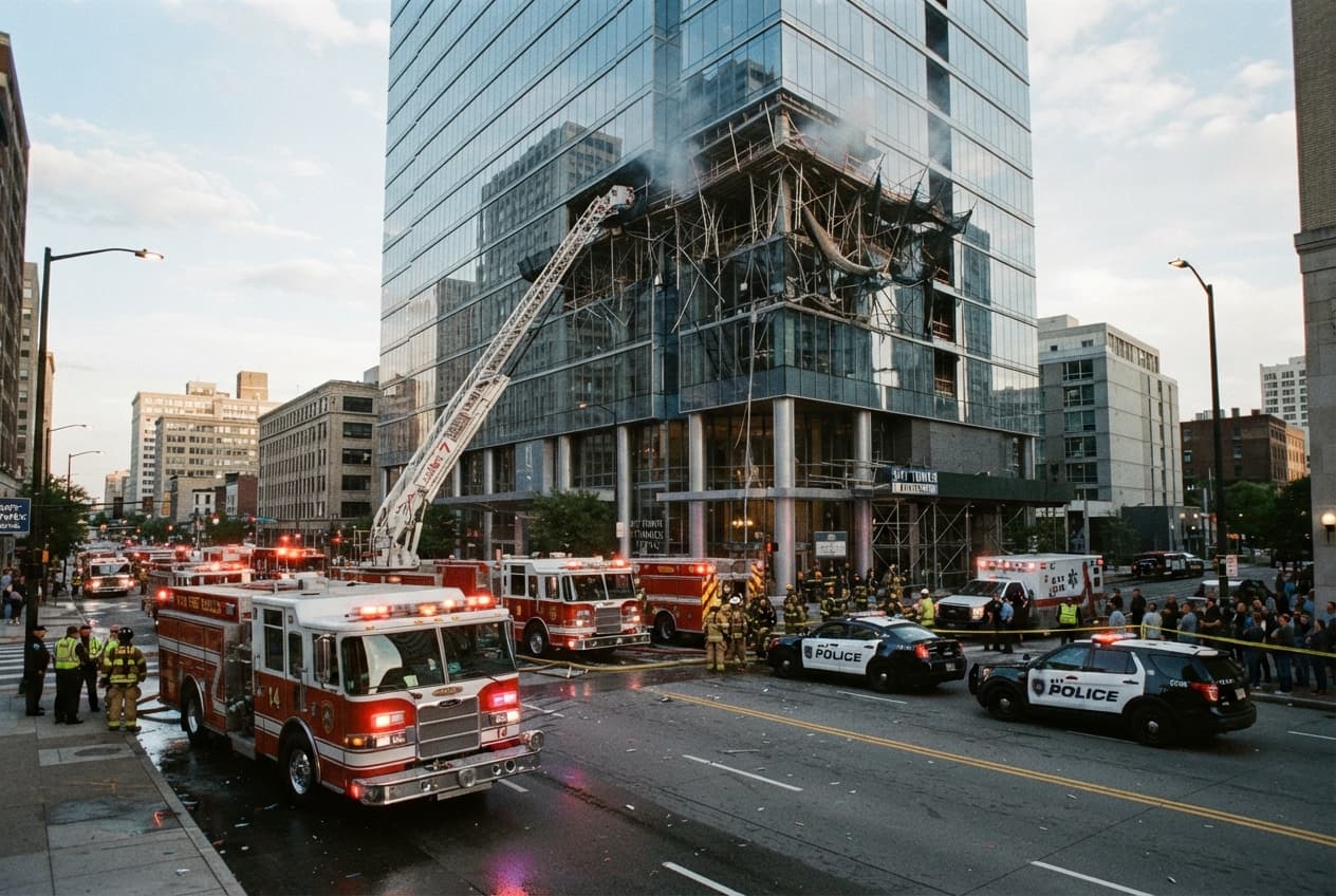 Fatal Scaffolding Collapse in Frankfurt: Financial District High-Rise Accident Kills Two Construction Workers Fatal Scaffolding Collapse in Frankfurt: Financial District High-Rise Accident Kills Two Construction Workers