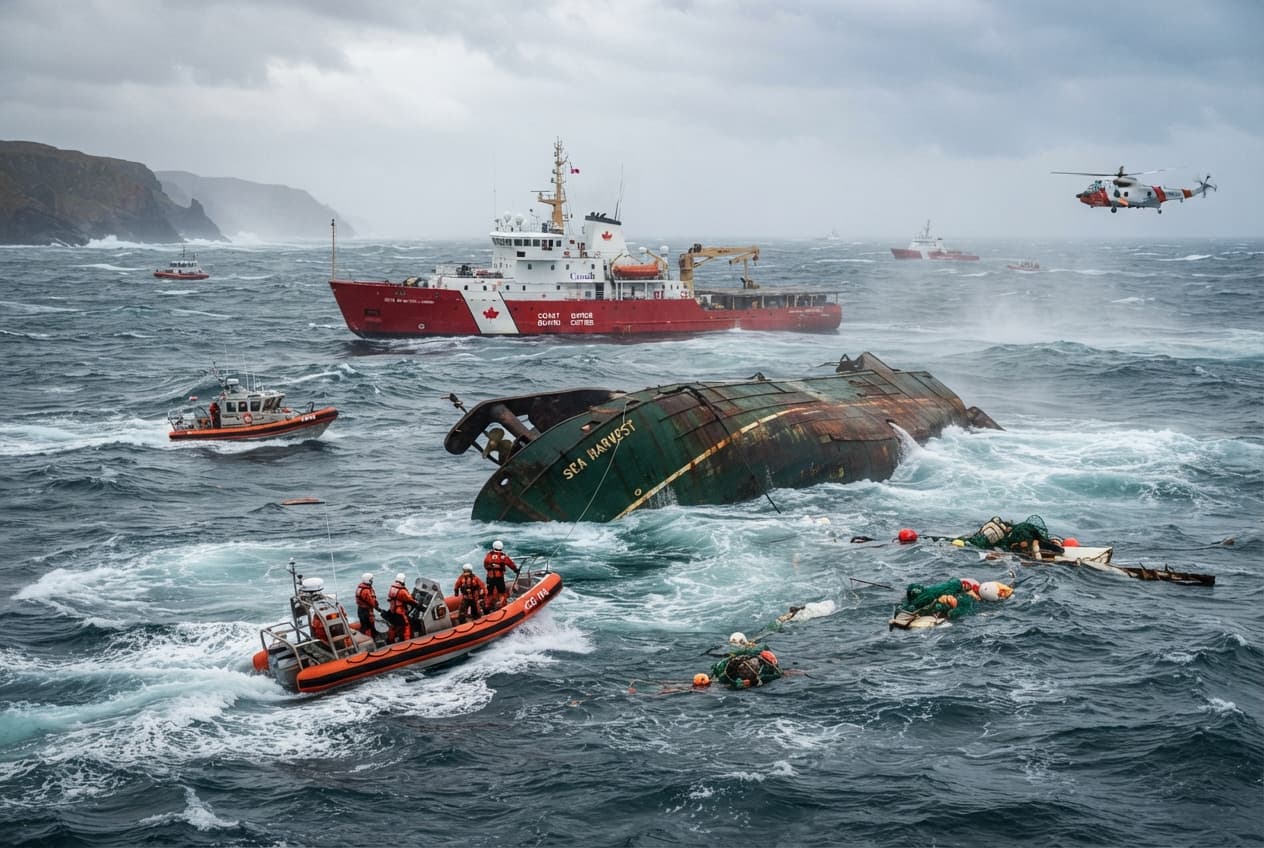 Deep Sea Trawler Capsizes: One Fisherman Dead as Vessel Overturns in Rough Waters Deep Sea Trawler Capsizes: One Fisherman Dead as Vessel Overturns in Rough Waters