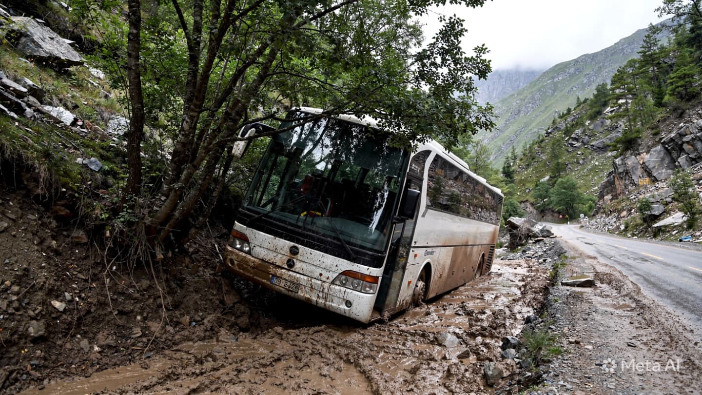 Two Dead In Colombia: Landslide Smashes Public Transport Bus Along Vulnerable Mountain Route Two Dead In Colombia: Landslide Smashes Public Transport Bus Along Vulnerable Mountain Route