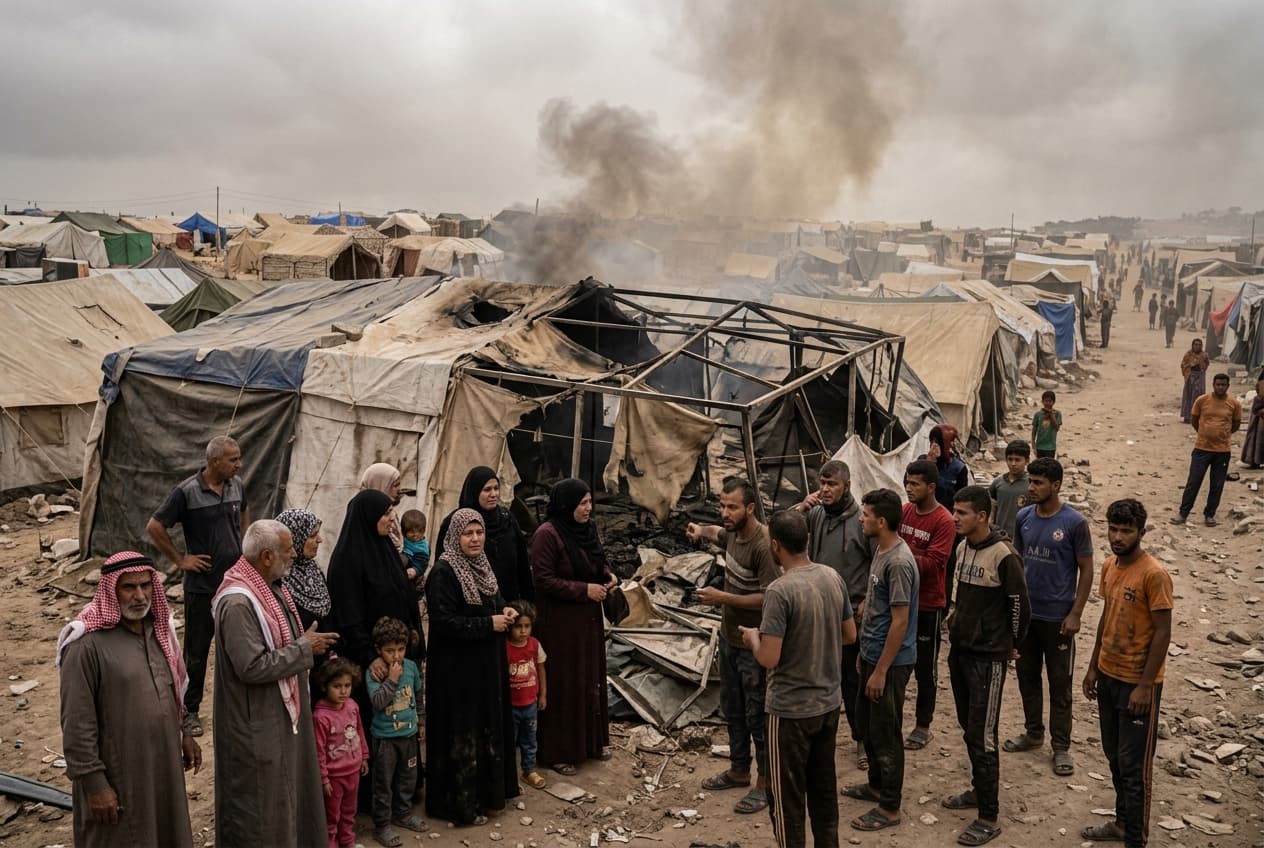 Lethal Drone Bombardment: Target Strike On Displaced Persons Shelter Tent Kills Three in Gaza Lethal Drone Bombardment: Target Strike On Displaced Persons Shelter Tent Kills Three in Gaza