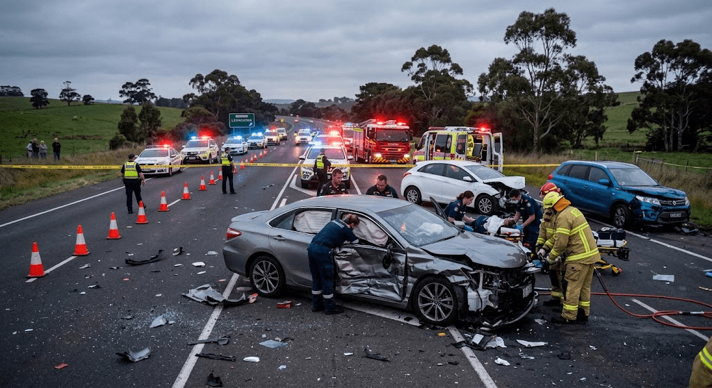 Tragedy in Leongatha: Woman Dies Following Horror Three-Car Collision Tragedy in Leongatha: Woman Dies Following Horror Three-Car Collision