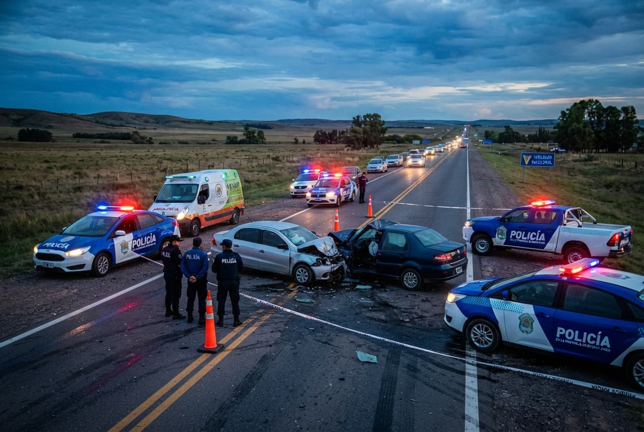 Argentina National Route Carnage: Head-On Collision Between Two Sedans Claims Multiple Lives Argentina National Route Carnage: Head-On Collision Between Two Sedans Claims Multiple Lives