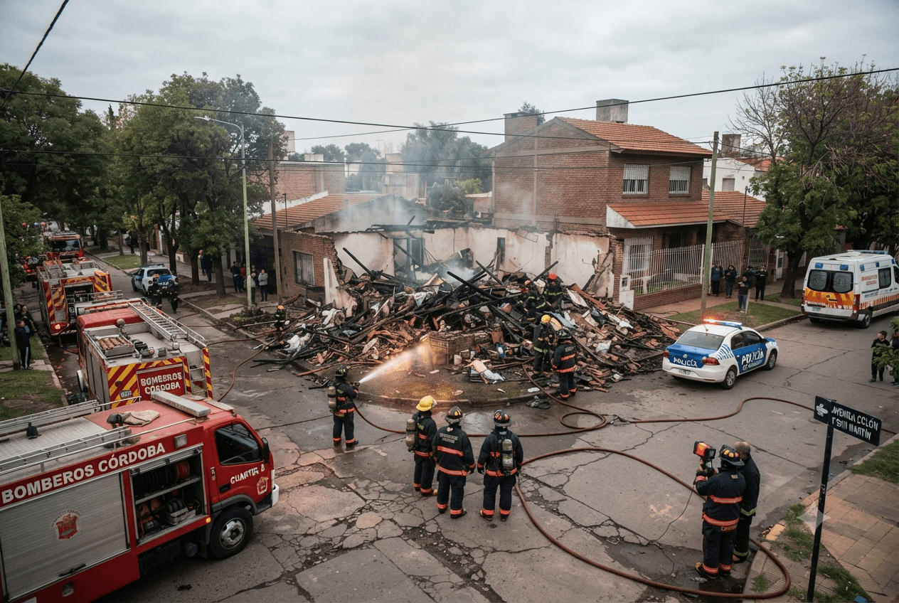 Gas Explosion: Suburban House Obliterated in Córdoba Leaving One Elderly Resident Dead Gas Explosion: Suburban House Obliterated in Córdoba Leaving One Elderly Resident Dead