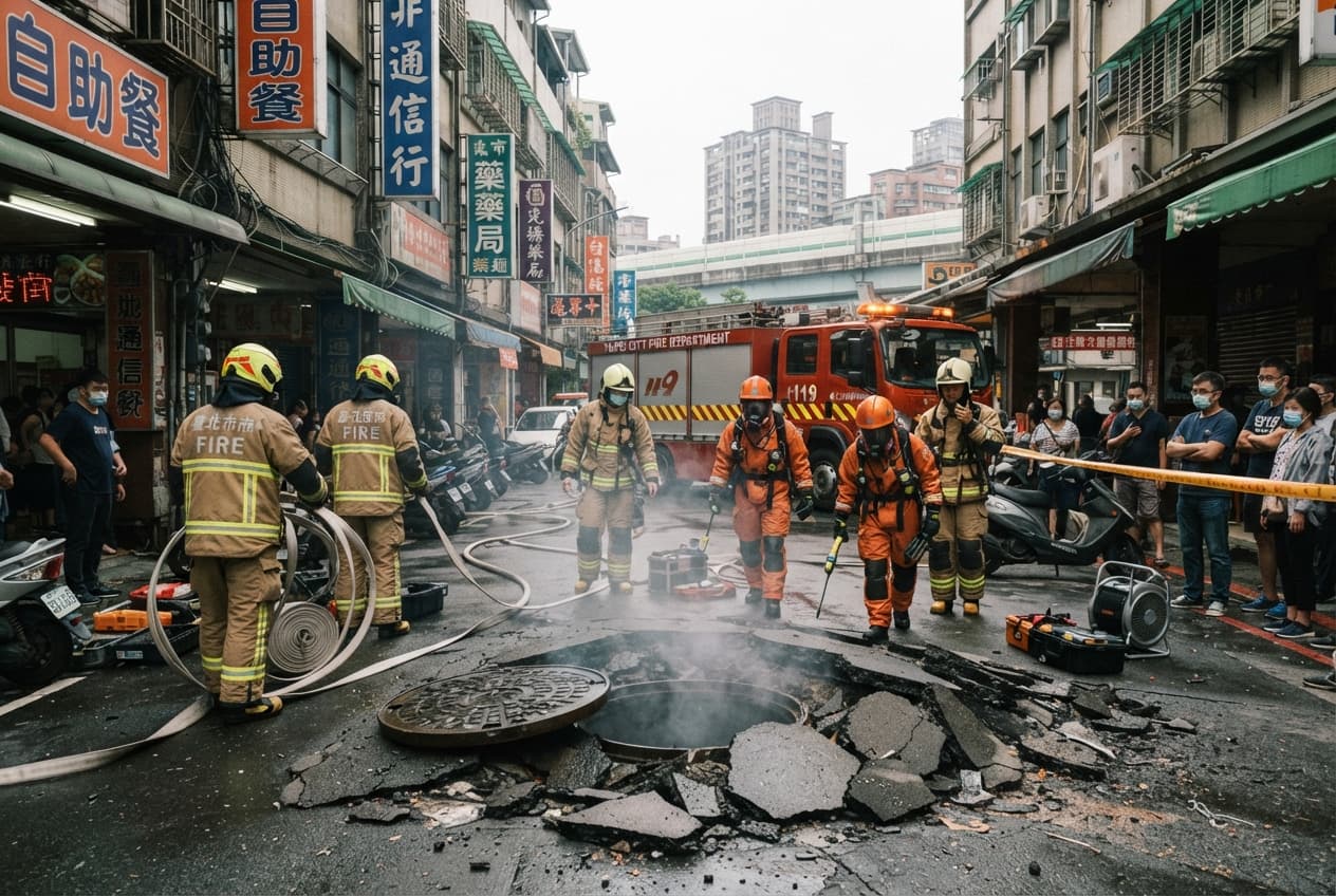 Two Pedestrians Killed in Downtown Taipei: Underground Pipeline Explosion Shocks City Two Pedestrians Killed in Downtown Taipei: Underground Pipeline Explosion Shocks City