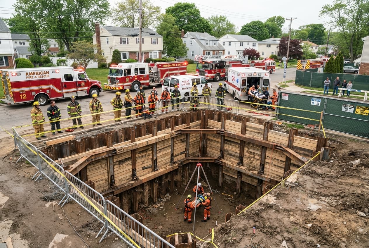 Suburban Infrastructure Disaster: Two Construction Workers Dead Following Industrial Trench Collapse Suburban Infrastructure Disaster: Two Construction Workers Dead Following Industrial Trench Collapse