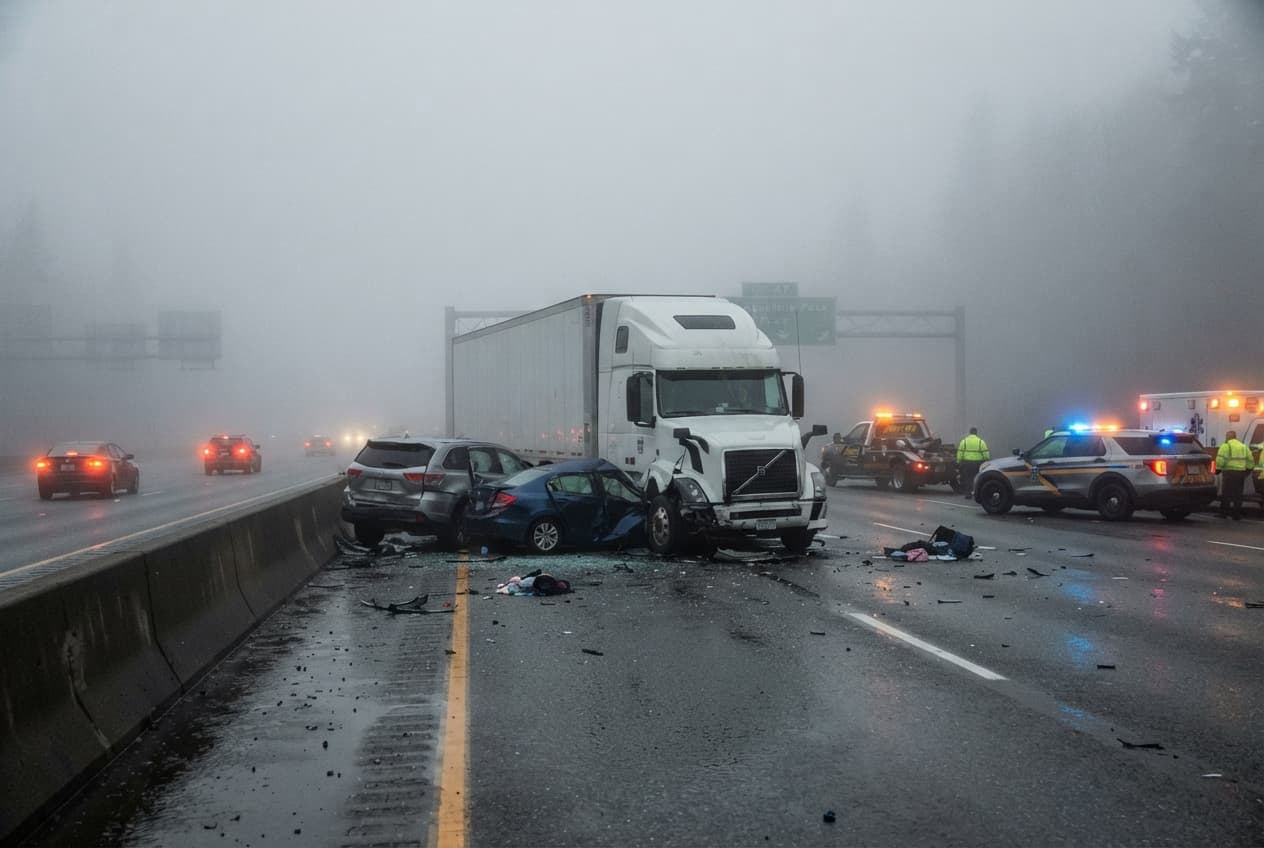 Ningbo Expressway Pileup: Multi-Vehicle Collision Involving Freight Trucks and Cars Kills Three in Smog Ningbo Expressway Pileup: Multi-Vehicle Collision Involving Freight Trucks and Cars Kills Three in Smog