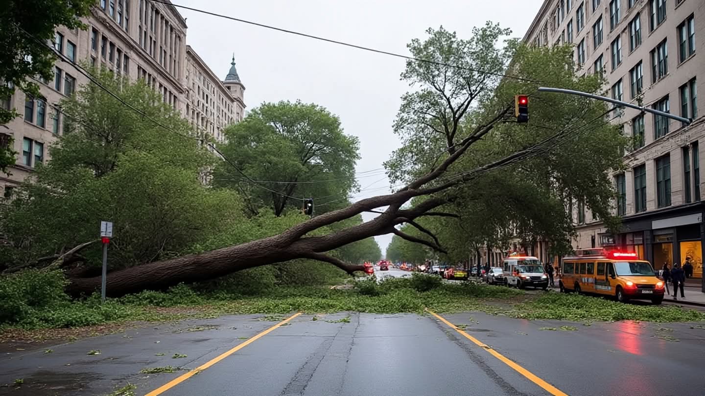 A Moment of Stillness: Power Lines Down in Toronto’s Core A Moment of Stillness: Power Lines Down in Toronto’s Core