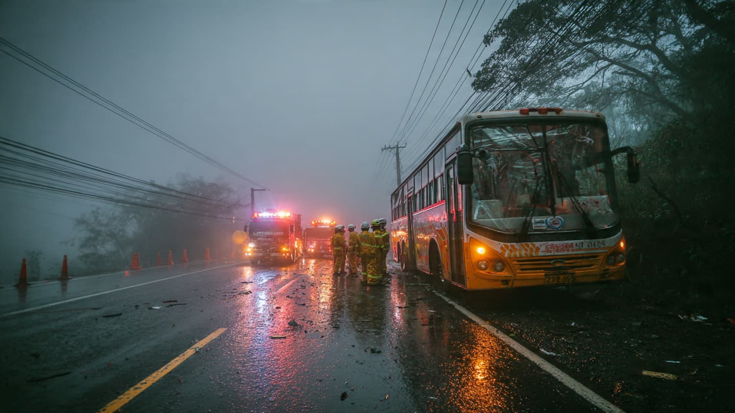 Between Wet Pavement and Distant Mountains, Northern Luzon Carries Grief After Deadly Highway Collision Between Wet Pavement and Distant Mountains, Northern Luzon Carries Grief After Deadly Highway Collision