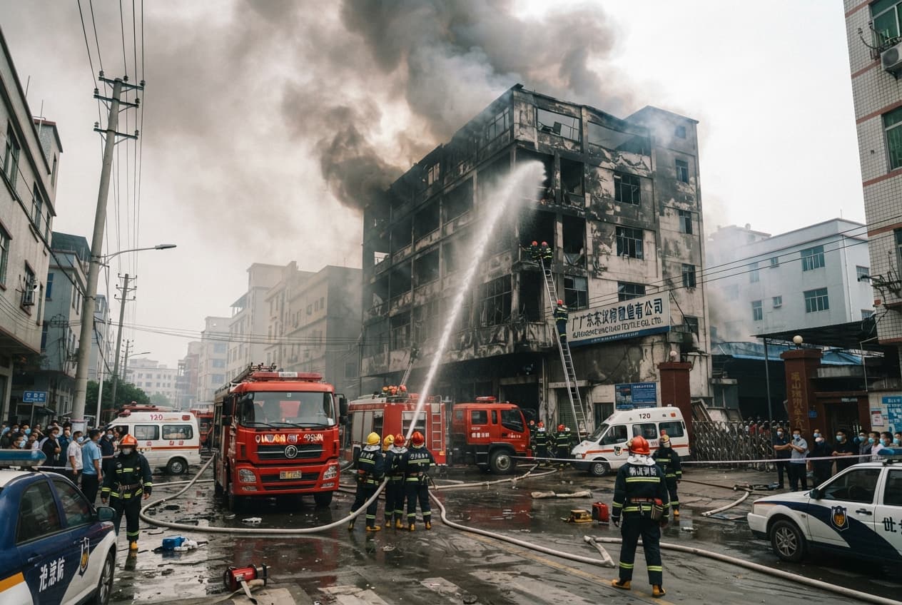 Southern China Blaze: Eight Workers Die In Massive Textile Factory Fire Disaster Incident Southern China Blaze: Eight Workers Die In Massive Textile Factory Fire Disaster Incident