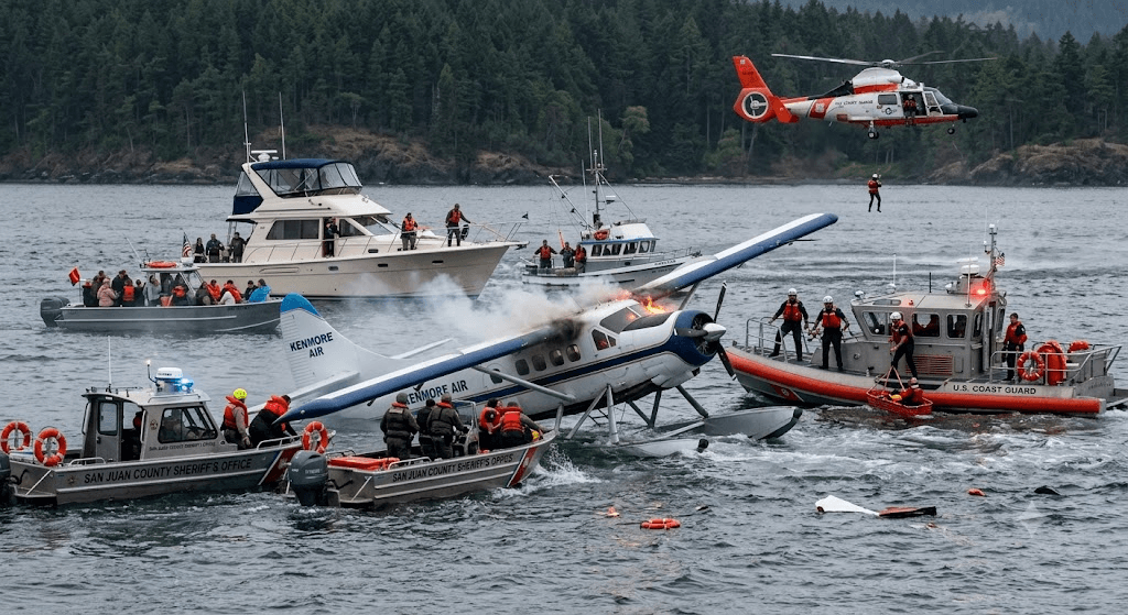 Miracle Off the Coast: 11 Rescued After Seaplane Crashes into Washington Waters Miracle Off the Coast: 11 Rescued After Seaplane Crashes into Washington Waters