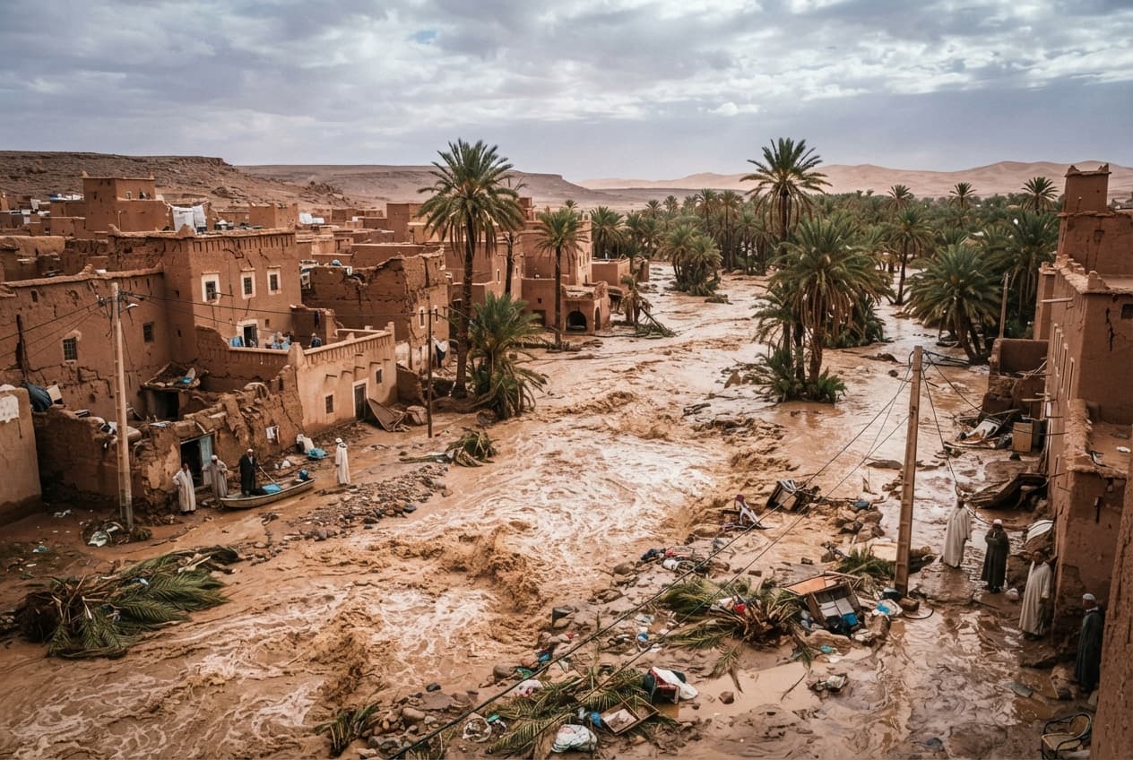 Desert Rainstorm Crisis, Algeria Oasis Communities Confirm Three Deaths After Heavy Seasonal Downpours Desert Rainstorm Crisis, Algeria Oasis Communities Confirm Three Deaths After Heavy Seasonal Downpours
