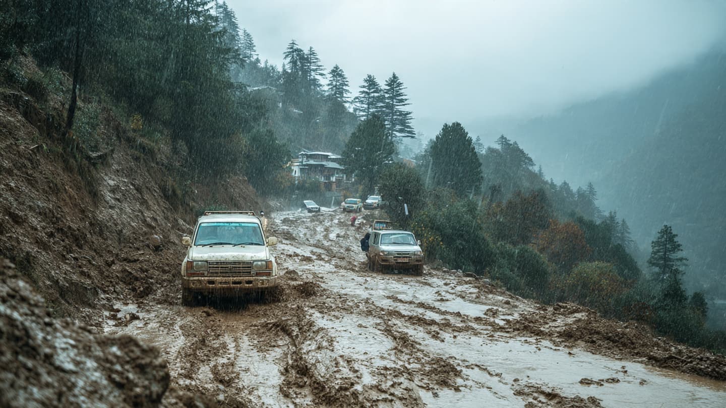 Beneath Rain-Soaked Mountains and Moving Earth, Western Bhutan Faces Roads Lost Overnight Quietly Beneath Rain-Soaked Mountains and Moving Earth, Western Bhutan Faces Roads Lost Overnight Quietly
