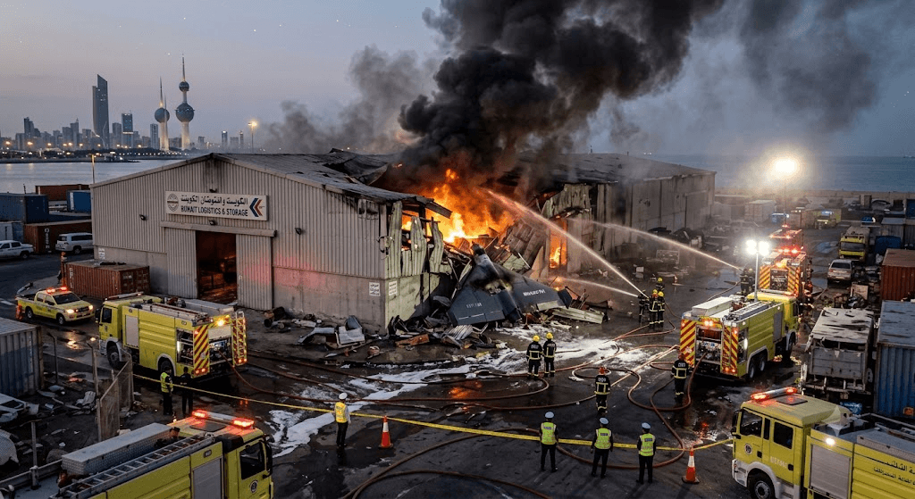 Tensions Flare in the Gulf: Iranian Drone Impacts Kuwaiti Warehouse, Triggering Major Fire Tensions Flare in the Gulf: Iranian Drone Impacts Kuwaiti Warehouse, Triggering Major Fire