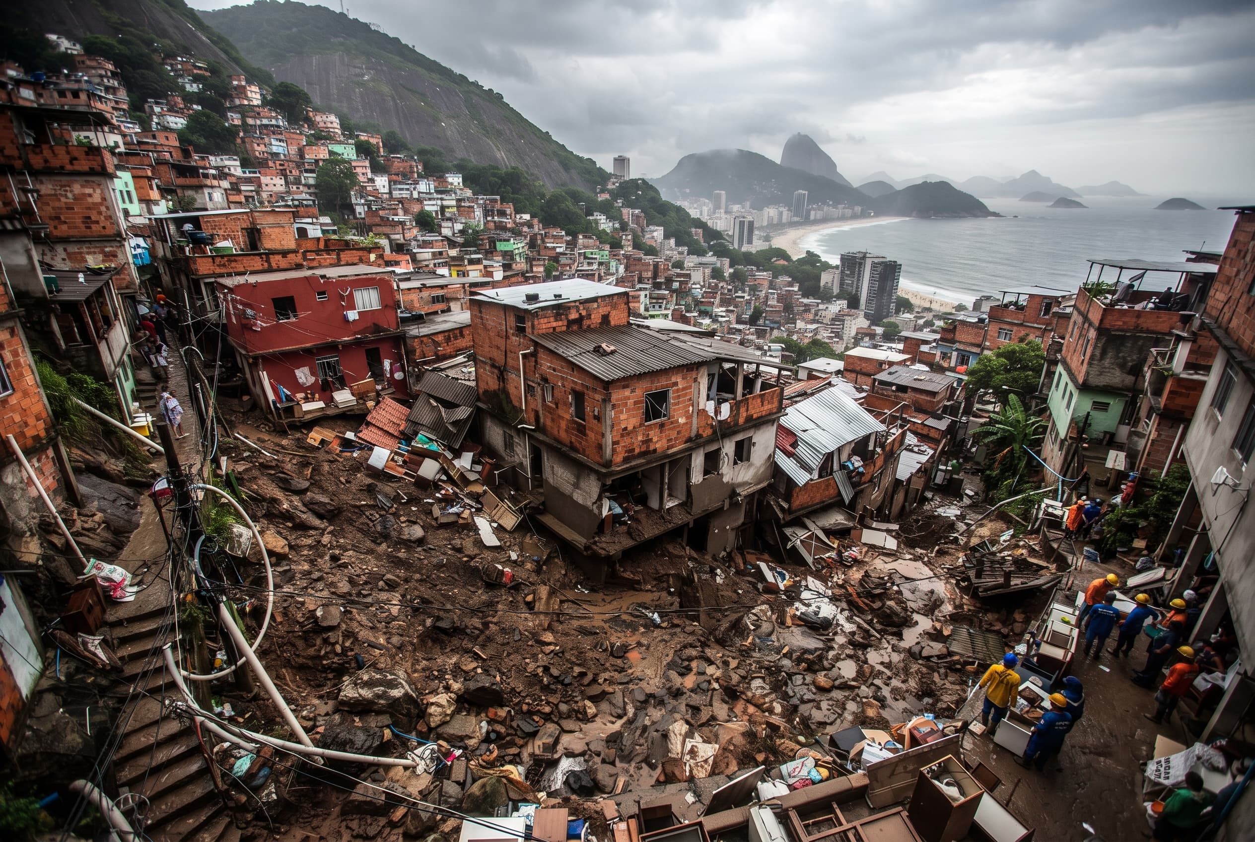 Eight Dead After Severe Mudslide Collapses Dwellings in Rio de Janeiro Favela District Eight Dead After Severe Mudslide Collapses Dwellings in Rio de Janeiro Favela District