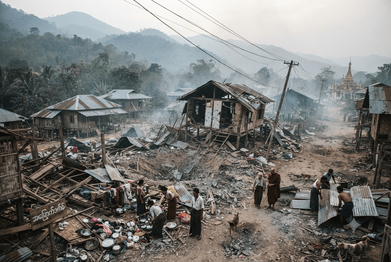Residential Shelling Attack: Five Dead Following Heavy Artillery Impact In Northern Shan State Residential Shelling Attack: Five Dead Following Heavy Artillery Impact In Northern Shan State
