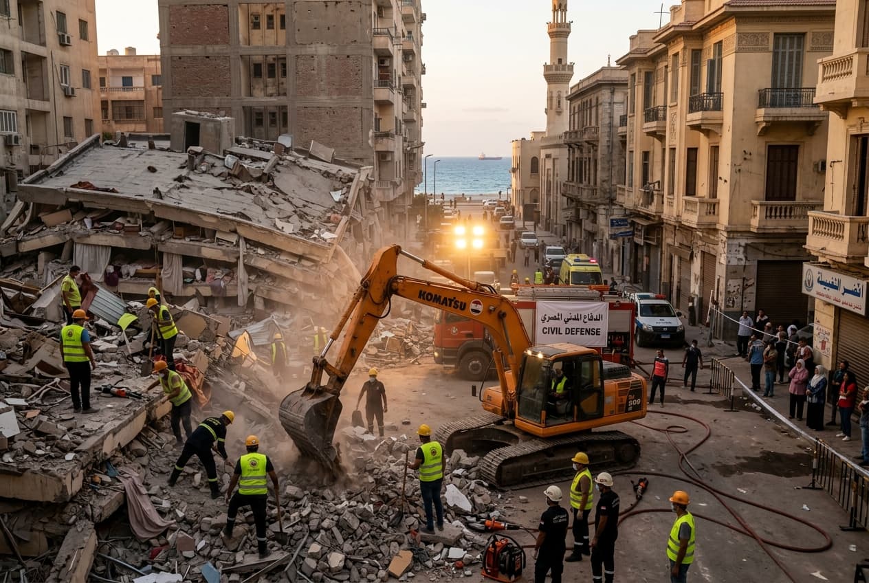 Alexandria Building Collapse: Two Residents Killed, Four Injured in Coastal City Structure Failure Alexandria Building Collapse: Two Residents Killed, Four Injured in Coastal City Structure Failure