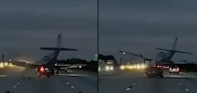 Plane Crash-Lands on Car in Florida in Shocking Video Plane Crash-Lands on Car in Florida in Shocking Video