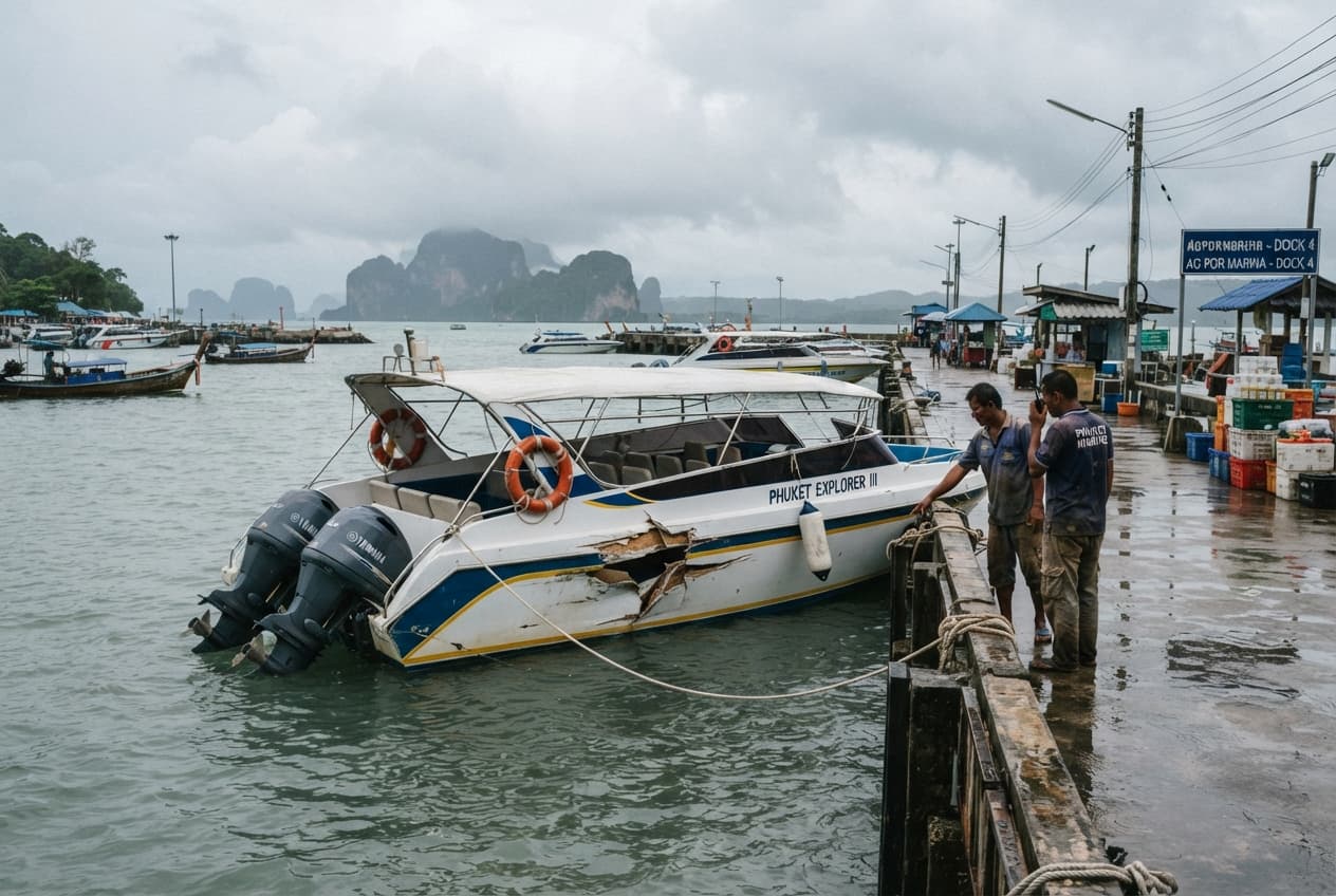 Phuket Boat Collision: Two Tourists Dead After Speedboat and Longtail Crash Off Coast Phuket Boat Collision: Two Tourists Dead After Speedboat and Longtail Crash Off Coast