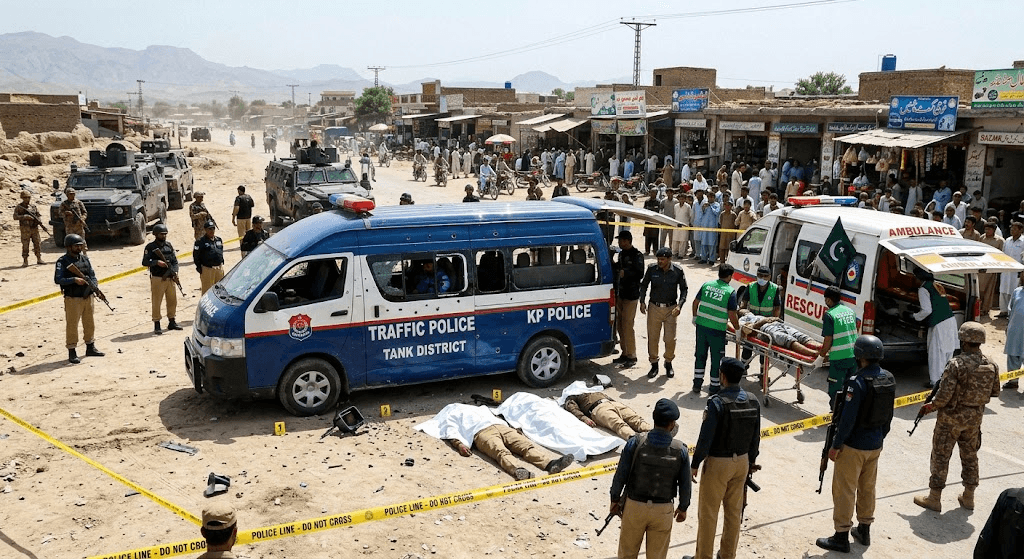Tragedy in Tank: 3 Traffic Police Officers Killed in Deadly Ambush in KP Tragedy in Tank: 3 Traffic Police Officers Killed in Deadly Ambush in KP