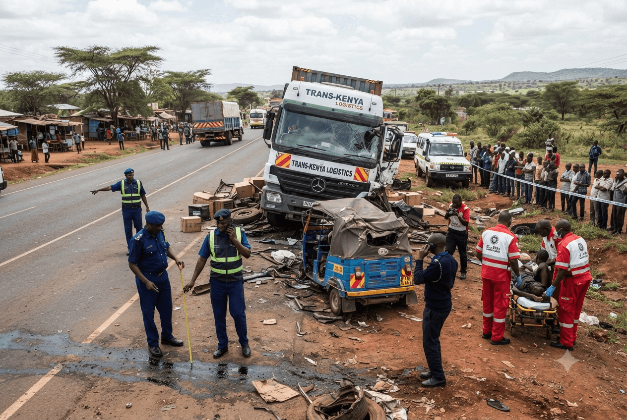 Head-On Collision Tragedy: Mwea-Embu Road Crash Leaves Eight People Dead After Lorry Swerves Head-On Collision Tragedy: Mwea-Embu Road Crash Leaves Eight People Dead After Lorry Swerves