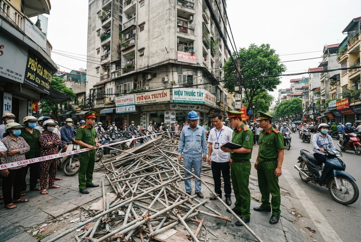 Workplace Structural Failure: Hanoi Commercial Project Scaffolding Collapse Leaves Two Dead Workplace Structural Failure: Hanoi Commercial Project Scaffolding Collapse Leaves Two Dead