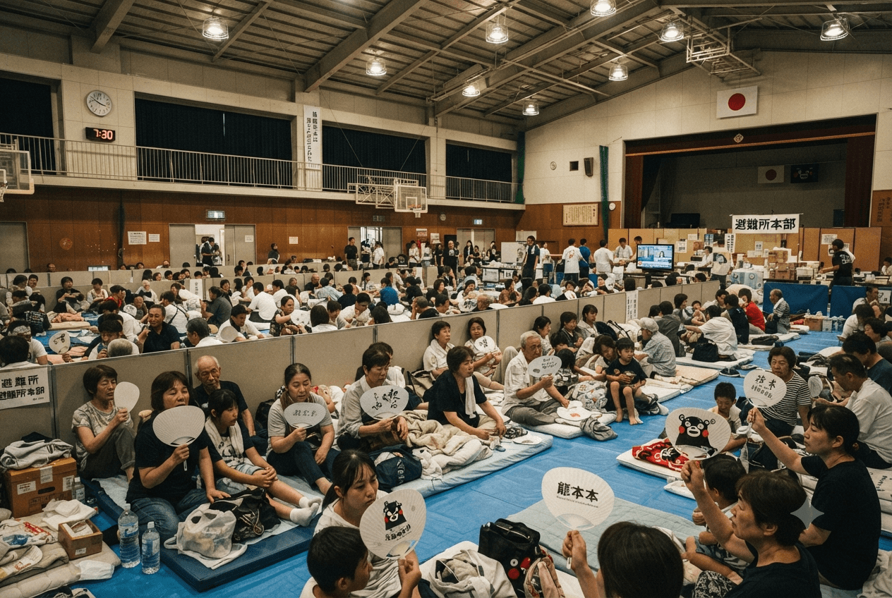 Severe Heatwave Compounds Suffering: Thousands of Displaced Evacuees Face Dangerous Temperatures in Southwestern Japan Shelters Severe Heatwave Compounds Suffering: Thousands of Displaced Evacuees Face Dangerous Temperatures in Southwestern Japan Shelters