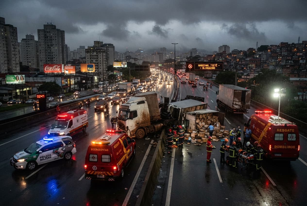 São Paulo, Brazil Highway Crash Involving Multiple Heavy Trucks Leaves Four People Dead São Paulo, Brazil Highway Crash Involving Multiple Heavy Trucks Leaves Four People Dead
