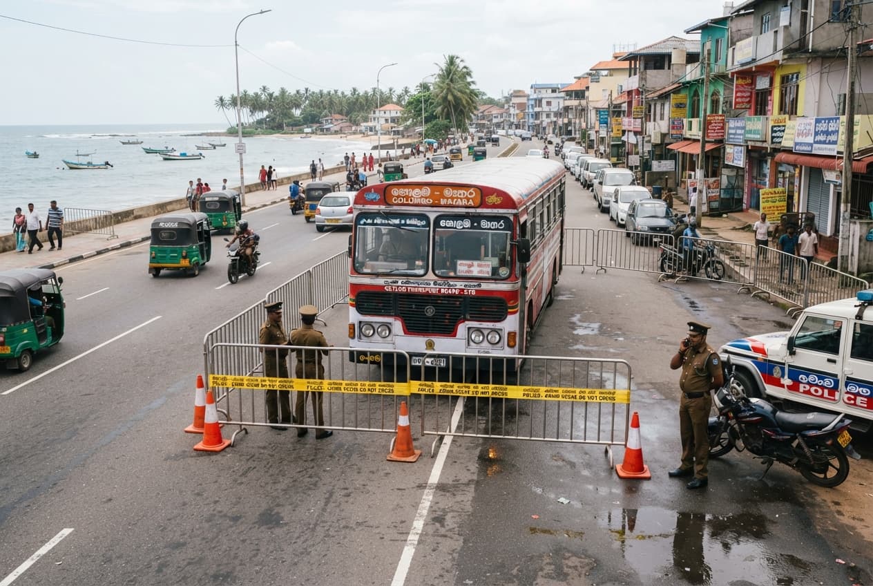 Galle Coastal Route Tragedy: Two Pedestrians Killed by Reckless Intercity Transport Bus Galle Coastal Route Tragedy: Two Pedestrians Killed by Reckless Intercity Transport Bus