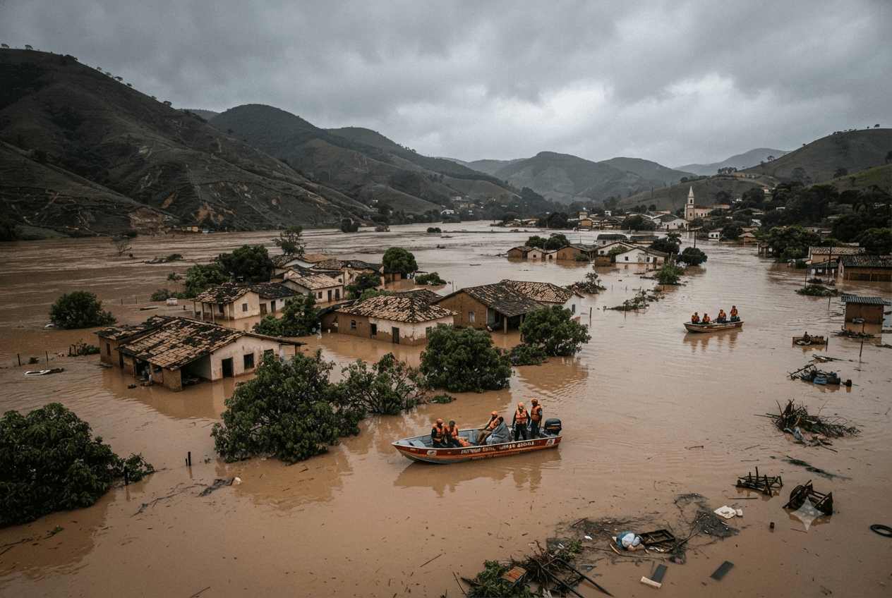 Minas Gerais Flash Flood Disaster: Rushing Waters Swarm Rural Settlement and Kill Six Residents Minas Gerais Flash Flood Disaster: Rushing Waters Swarm Rural Settlement and Kill Six Residents