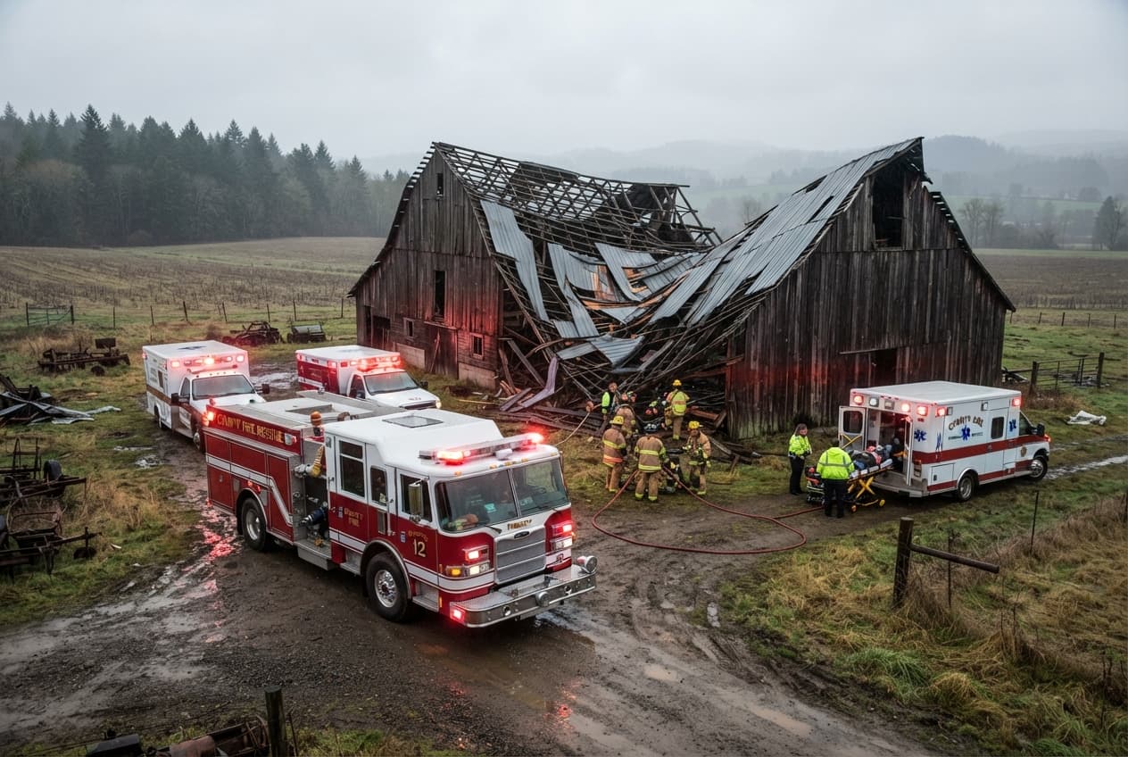 Fatal Barn Collapse in Lugano: Seasonal Wind Gusts Trigger Roof Failure and Claim Farm Worker Life Fatal Barn Collapse in Lugano: Seasonal Wind Gusts Trigger Roof Failure and Claim Farm Worker Life
