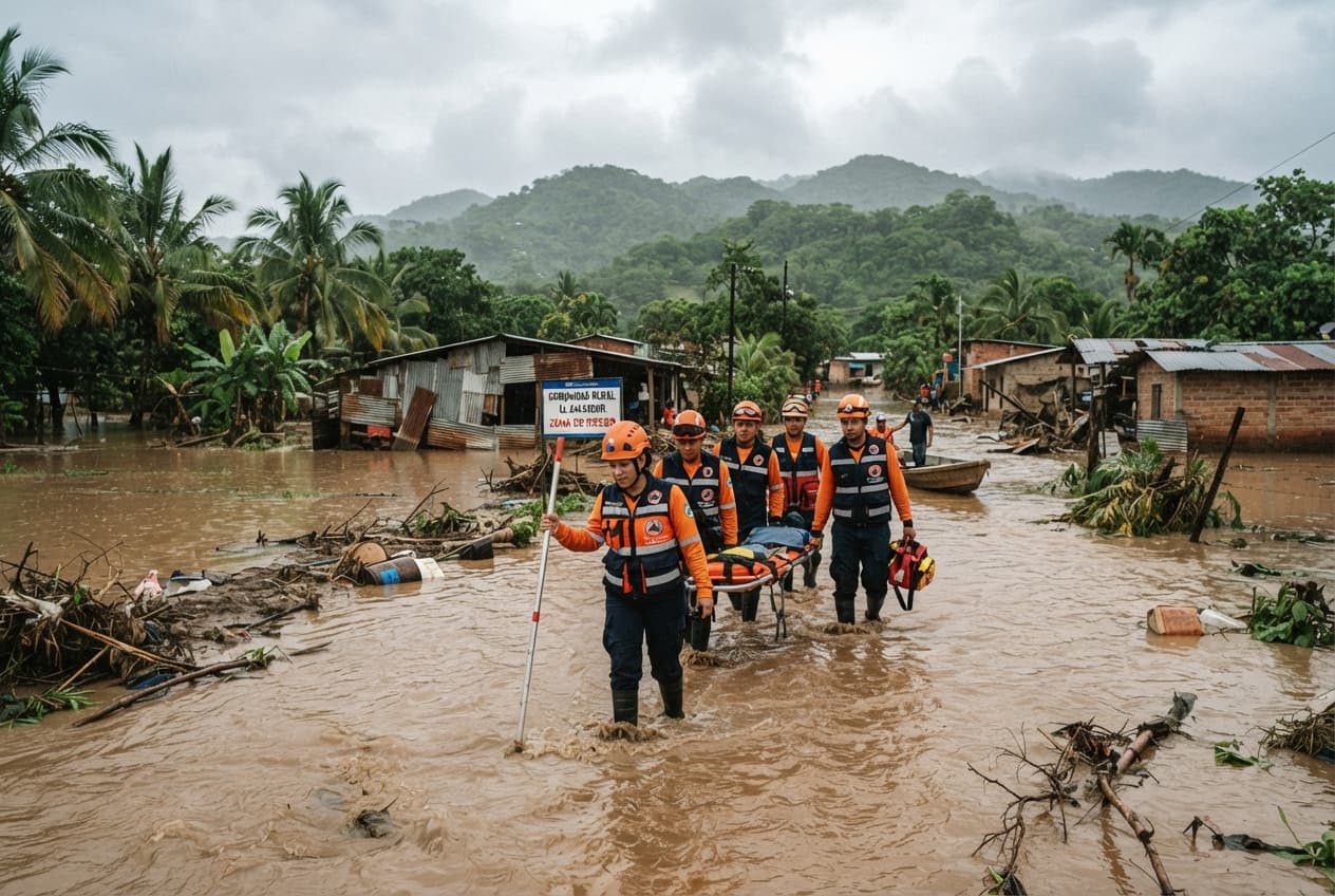 Flash Floods Wash Away Rural Outskirts in El Salvador: Three Fatalities Confirmed Today Flash Floods Wash Away Rural Outskirts in El Salvador: Three Fatalities Confirmed Today