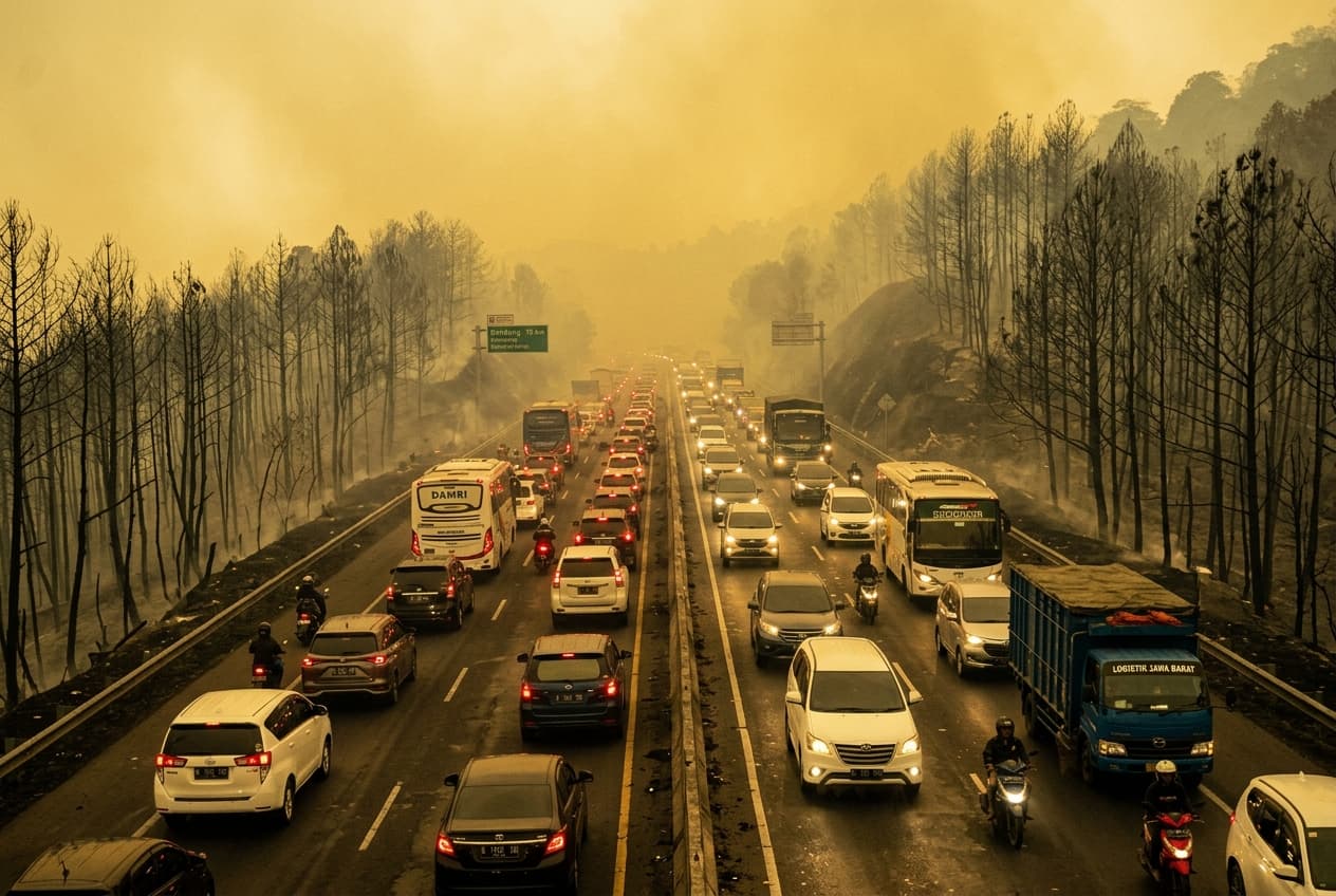 Toxic Haze Calamity: Zero Visibility Triggers Fatal Highway Crashes Across Sumatra Toll Network Toxic Haze Calamity: Zero Visibility Triggers Fatal Highway Crashes Across Sumatra Toll Network